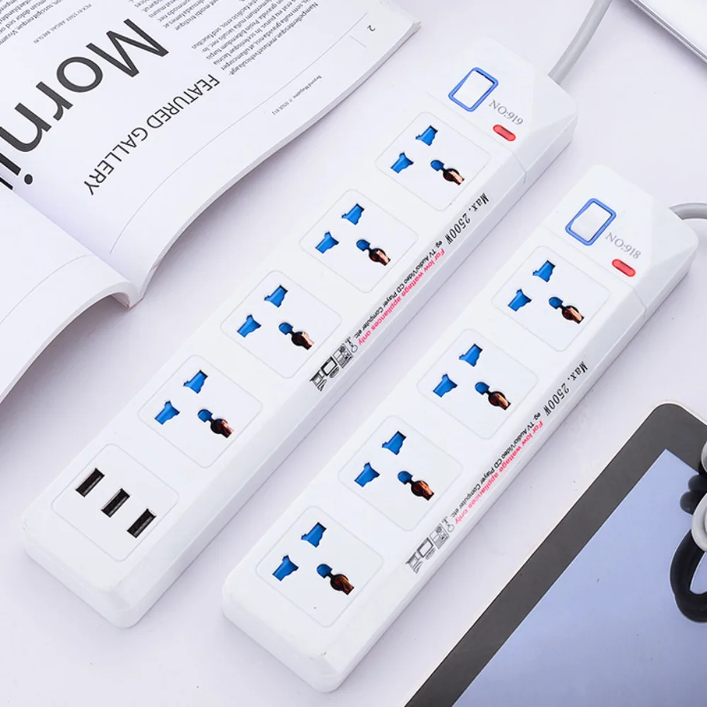 13A UK Standard Plug with Multi-Switch Smart Power Strip USB Ports Multi-Function Converter Socket for Home