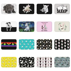 Cute Staffordshire Bull Terrier Dog Doormat Anti-Slip Kitchen Bath Mat Toilet Door Floor Entrance Carpet Rug Bedroom Footpad