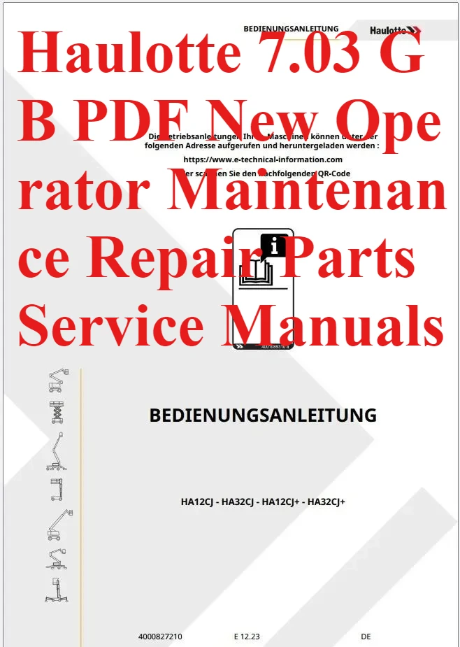 

AutoDVD Haulotte 7,03 ГБ PDF-оператор Техническое обслуживание Ремонт Запчасти Руководства по обслуживанию