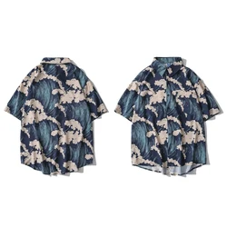 Camisa con estampado 3D de peces pequeños para hombre y mujer, camisa informal de manga corta con botones de solapa, ropa de calle de gran tamaño, Unisex