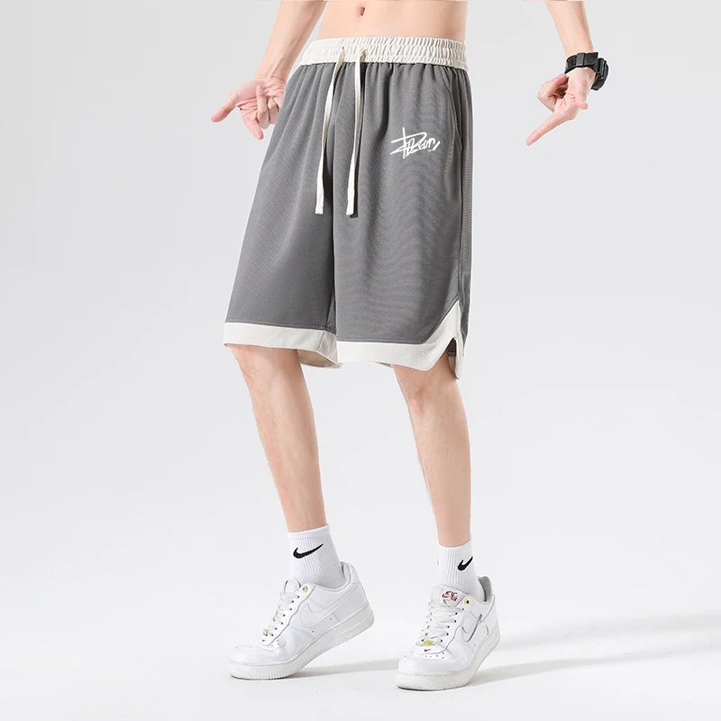 

Летние мужские спортивные брюки для баскетбола в стиле пэчворк, повседневные свободные брюки для бега, модель Five-Q...