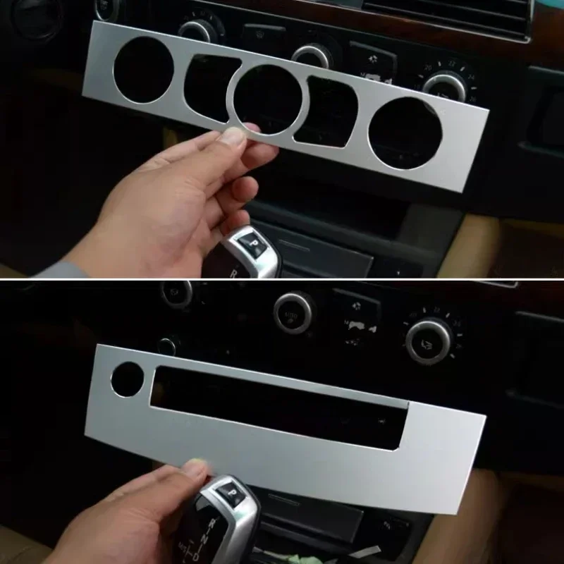 Central Air Conditioning CD Panel Decorative For BMW 5 Series E60 520 523 530 2008-2010 Patch Interior Modification Accessories