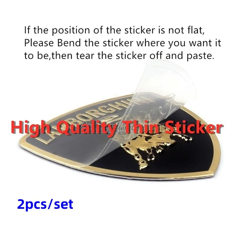 2pcs Metal for Lamborghini Logo Car Front Window Body Badge Trunk Stickers Modification Labeling Emblem Styling Accessories