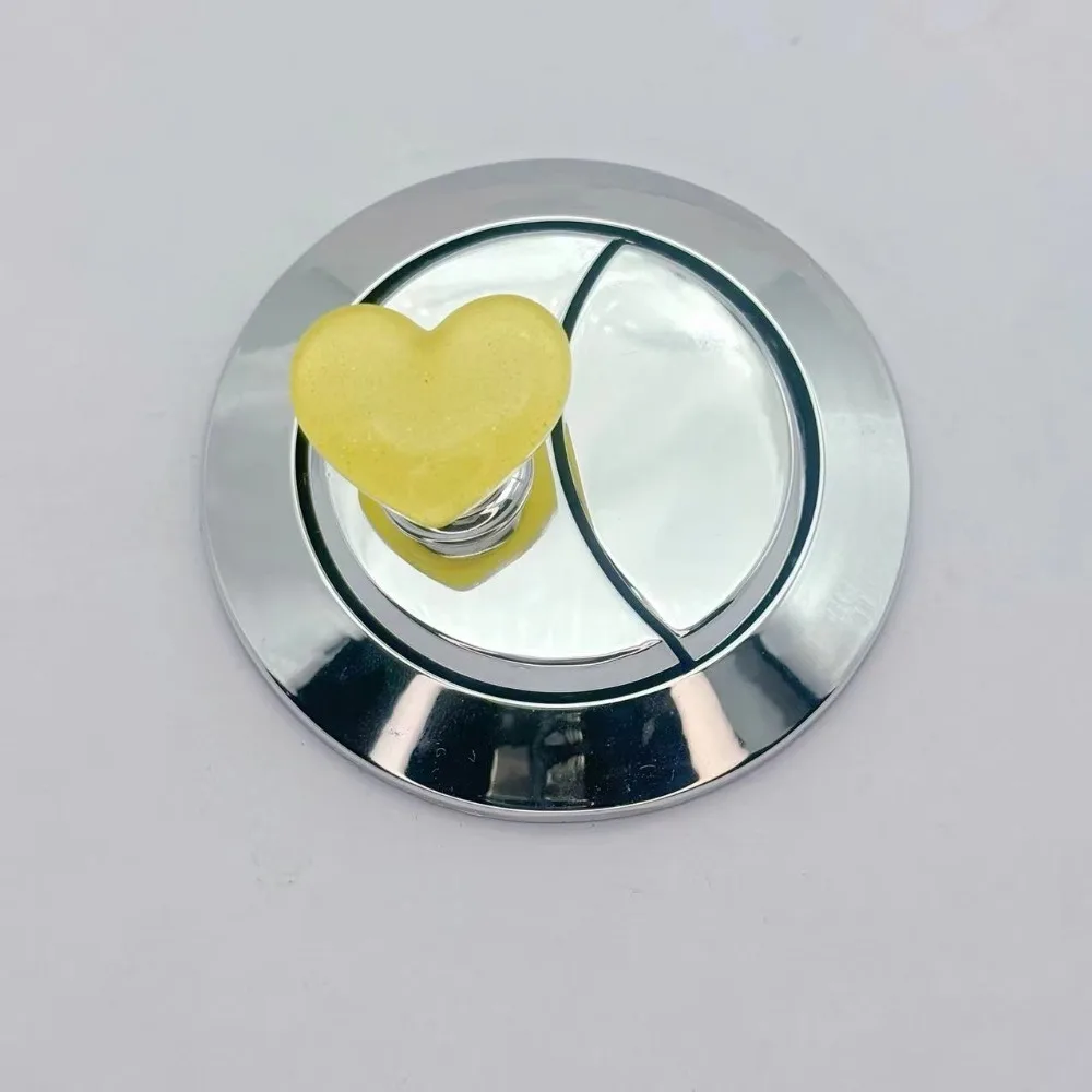 Creative Heart Shape Toilet Press Glitter Push Switch Toilet Button Love Nail Protector Water Tank Buttons Decor