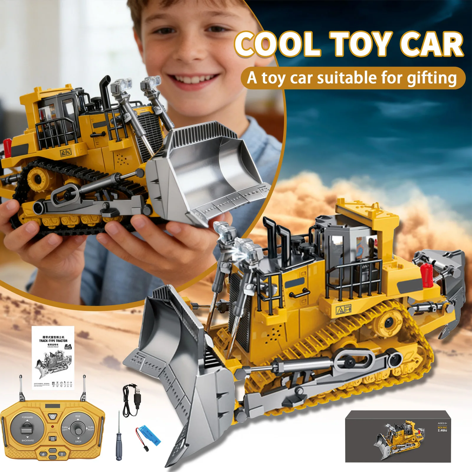 

Mini Remote-Controlled Bulldozer Remote Control Dump Truck Toy For Kids Heavy-Duty Engineering Truck Toy Gift