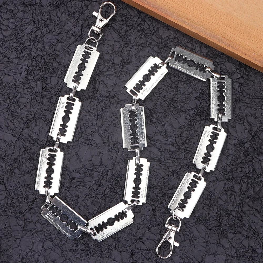 Trendiger, individueller, minimalistischer Metallklingen-Gürtel für Punk-Streetwear und Denim-Accessoires. – Detail 7