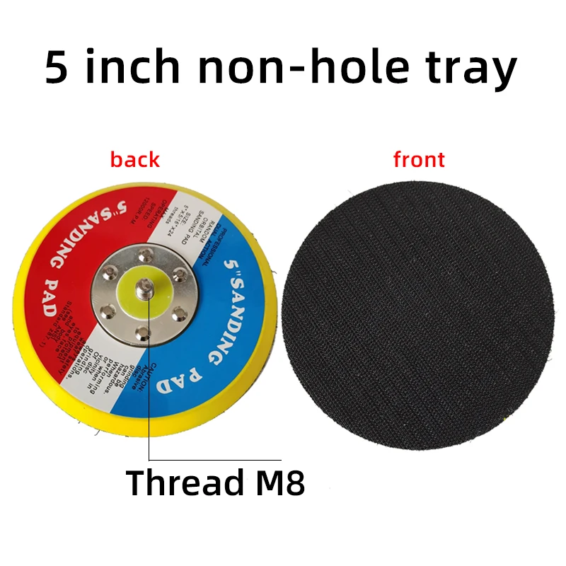 5 Inch M8 Tray pneumatik Grinder Chassis bagian Flocking amplas lengket poles Disc Dry Pad Self-adhesive Cup Pad