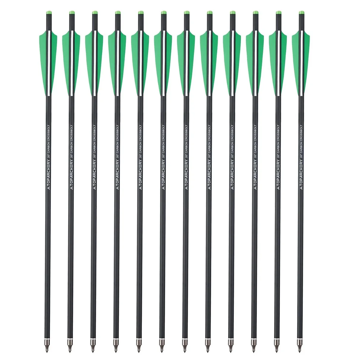 Toparchery 12 24 36 48 Pz. Frecce in Carbonio da 20 Pollici per Balestra, Bolte per Balestra con Alette da 4 Pollici, Frecce da Tiro