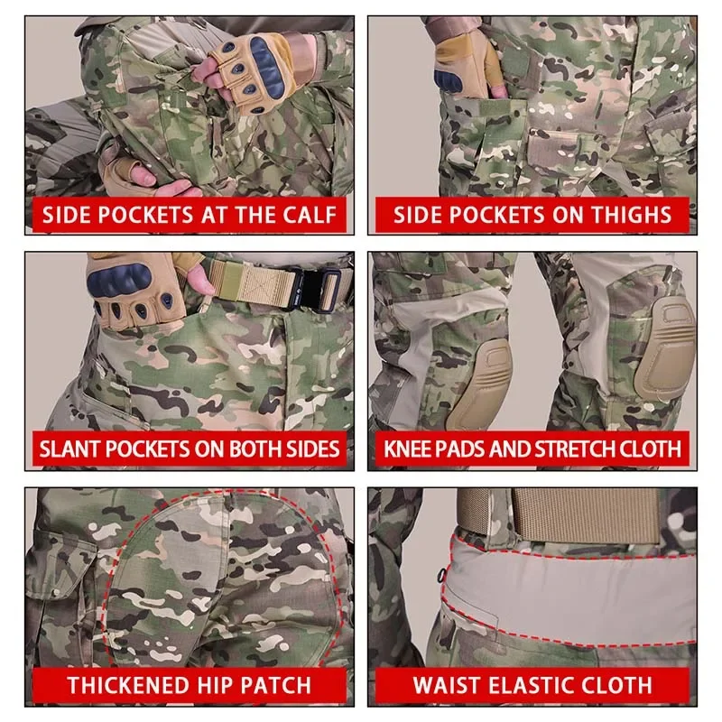 Taktische Uniform G3 Combat Sets Multicam Tarnanzug MCBK Outfit für Kampf Arbeitskleidung Camo Anzüge Wandern