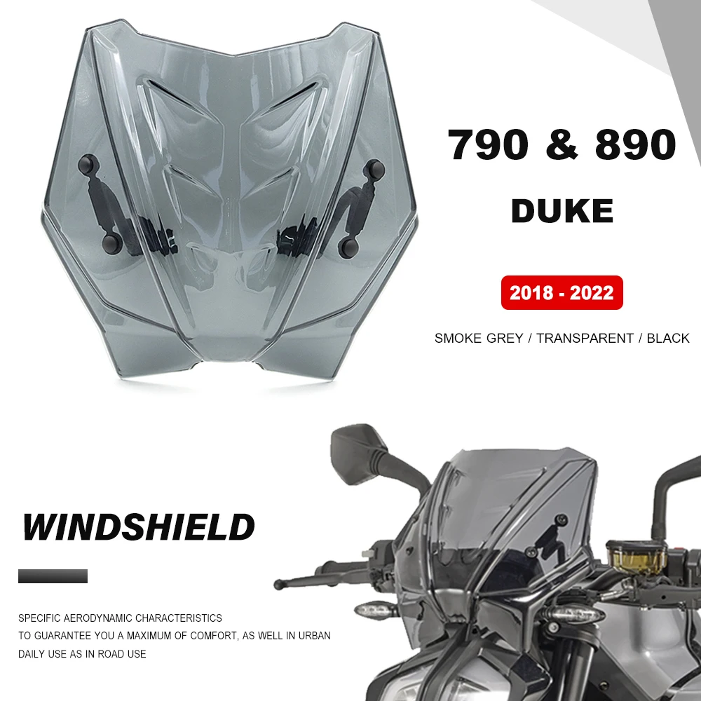 

New For 890 Duke 790 Duke 2018 2019 2020 2021 2022 Motorcycle Accessories Windscreen Windshield Wind Shield Deflector 790DUKE