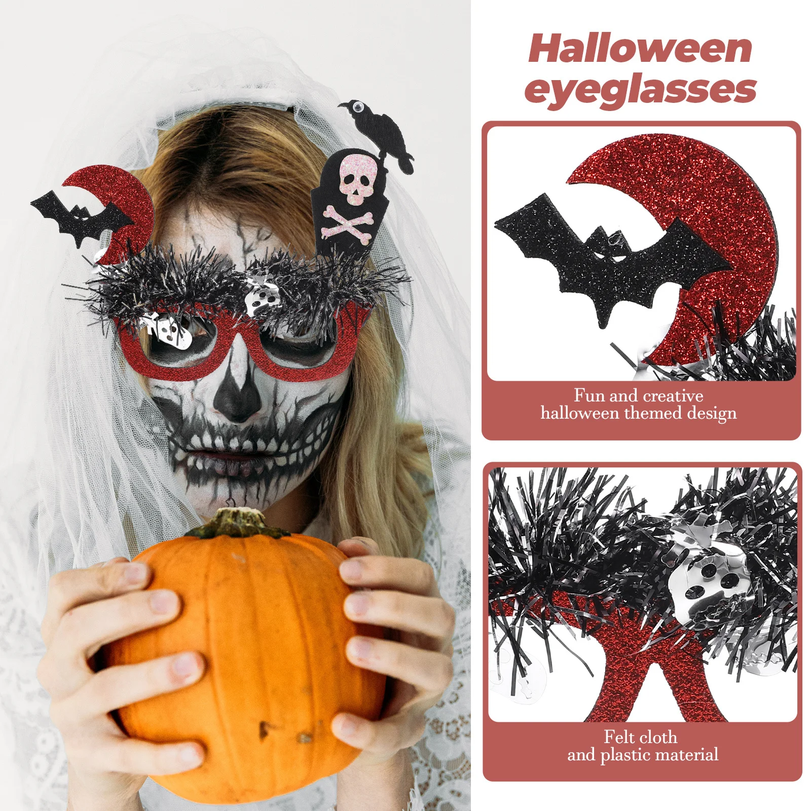 할로윈 파티 안경 프레임 해골 장식 재미있는 액세서리 사진 소품 어린이 성인 할로윈 파티 용품