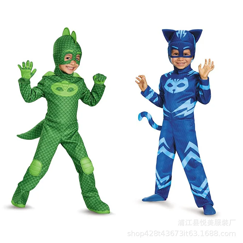 cosplay Blue Pajama Boys Girls Anime Hero Costume with Mask Cosplay Clothe Suit Halloween costume Birthday Party Gift