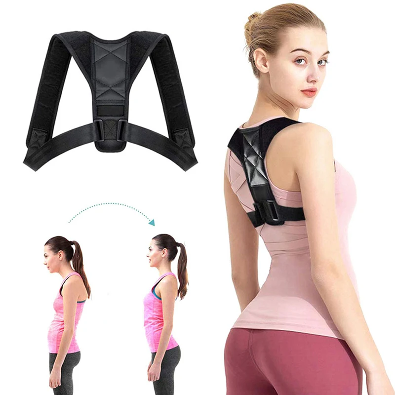 Unisex Adjustable Back Brace Support Invisible Shoulder Posture Corrector Spine Neck Health Correction Belt Home Office Sport