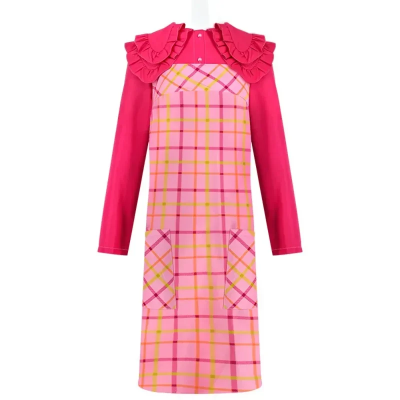 EE01 WedAddams Enid Sinclair تأثيري حلي المرأة منقوشة فستان مجموعة كاملة الفتيات لعب الأدوار أداء ارتداء Helloween PartyIo0!