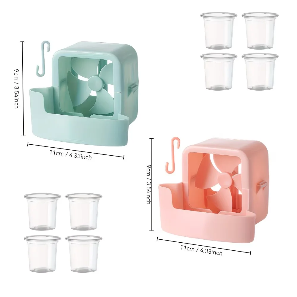1 Set Portable Household Fast Cooling Ice Storage Box with Hanging Hooks, Cooling Ice Holder for All Electric Fans