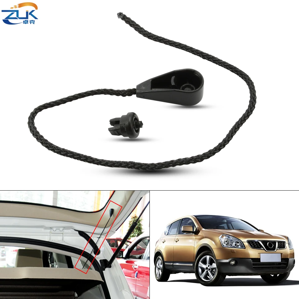 ZUK For Nissan Qashqai 2008-2015 79965-JE20A Strap Rope Clip Accessories Trunk Shelf Rope Black Car Parcel Shelf String