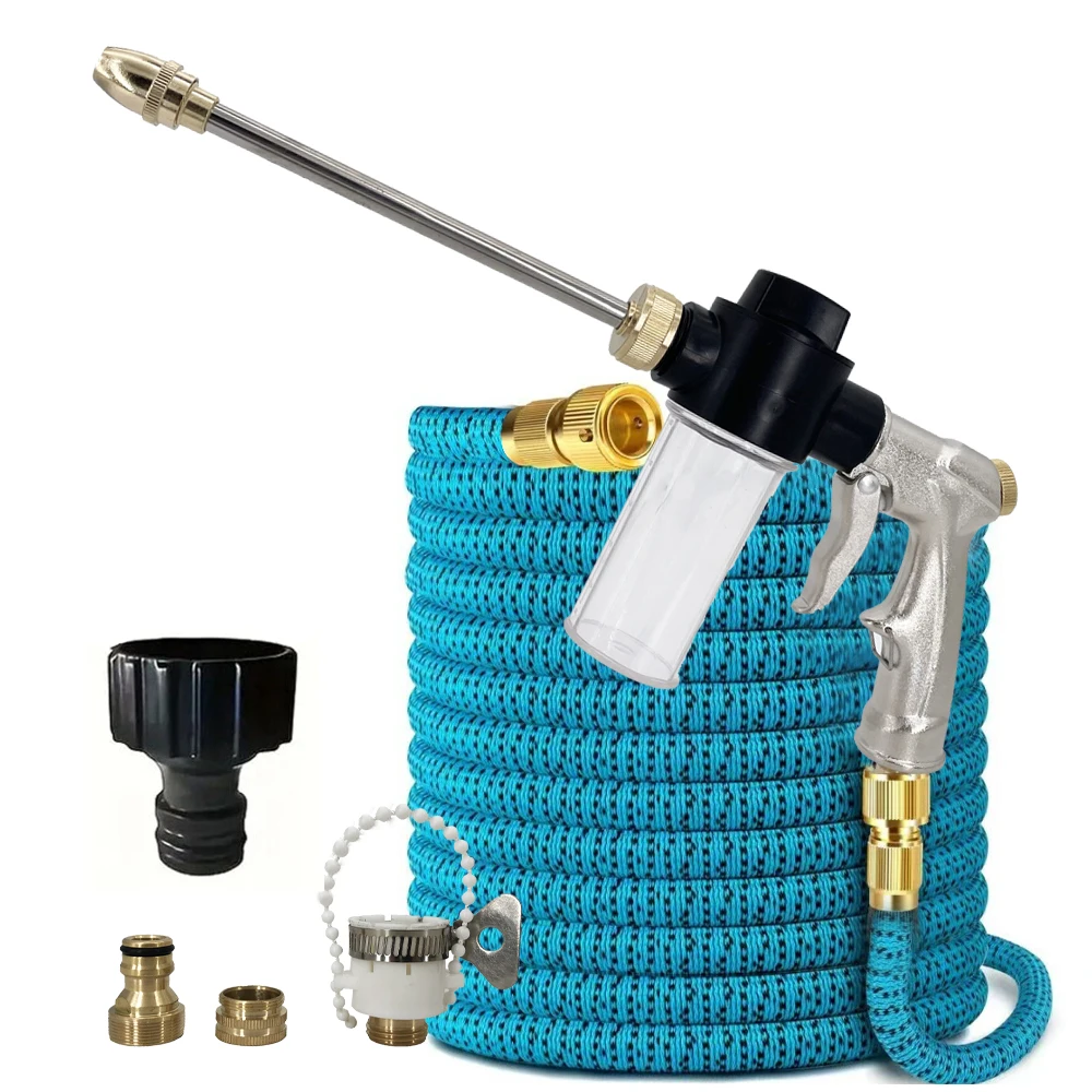 

Садовый шланг Гибкий расширяемый садовый шланг Насадка высокого давления Пистолет для мойки спрей Шланг для мойки автомобиля Расширяемый садовый водяной шланг