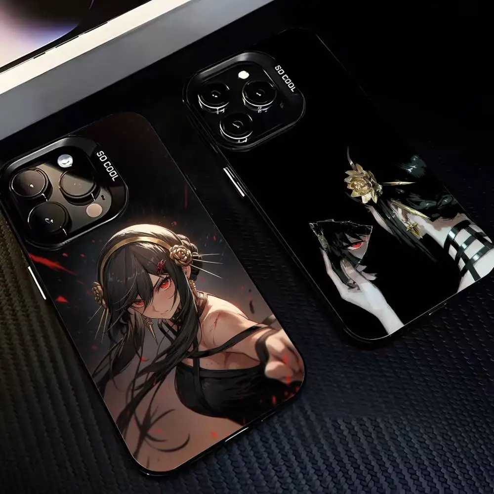 

S-SPY FAMILY Yor F-Forger Phone Case For iPhone17,16,15,14,13,12,11,Pro,MAX Gray Matte Silicone Black Cover