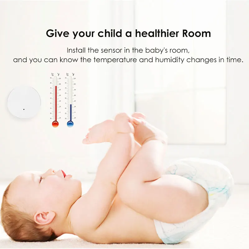 EWeLink-Sensor de Temperatura e Umidade Inteligente ZigBee, Home Security Protection, Alimentado por Bateria, Trabalhar com Alexa, Google Home