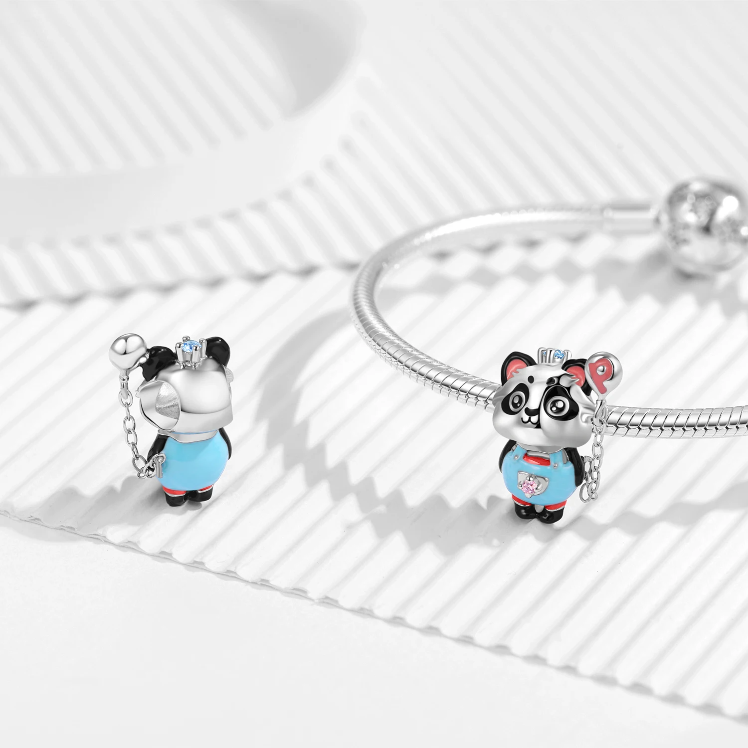 2025 Series 925 Sterling Silver Balloon Panda Cute Animal Cartoon Charm Fit Original Bracelet Diy Jewelry Accessories Beads