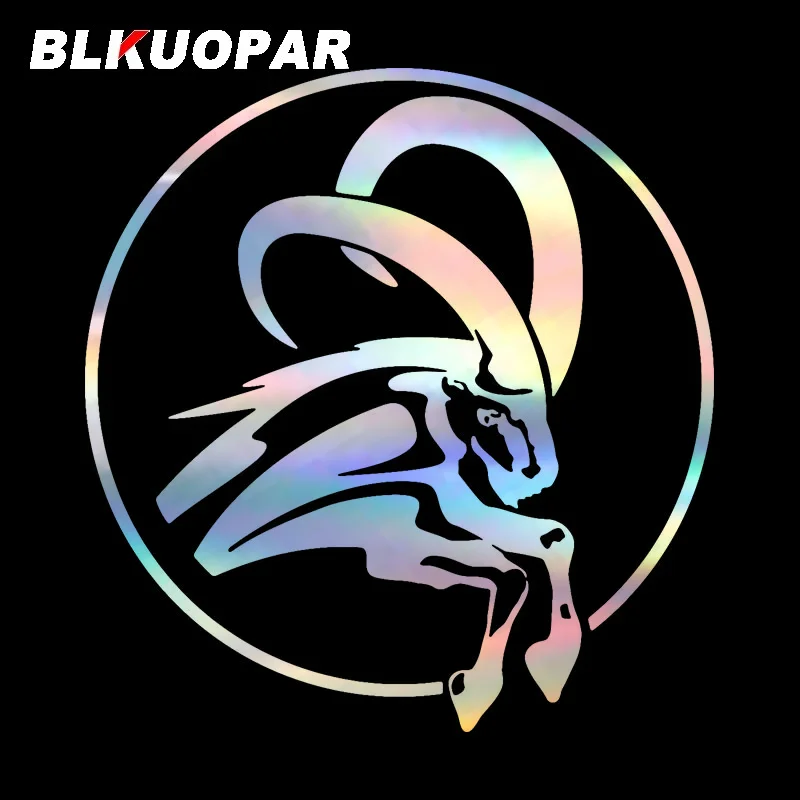 

BLKUOPAR Jumping Goat Circular Icon Creative Waterproof Car Stickers Windows Die Cut Laser Helmet Decal Motorcycle Accessories