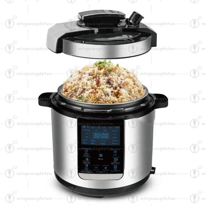 EU Plug Electric Pressure Cooker 6L Multifunctional Rice Cooker Household Non-Stick Inner Pot 24 Hours Keep Warm