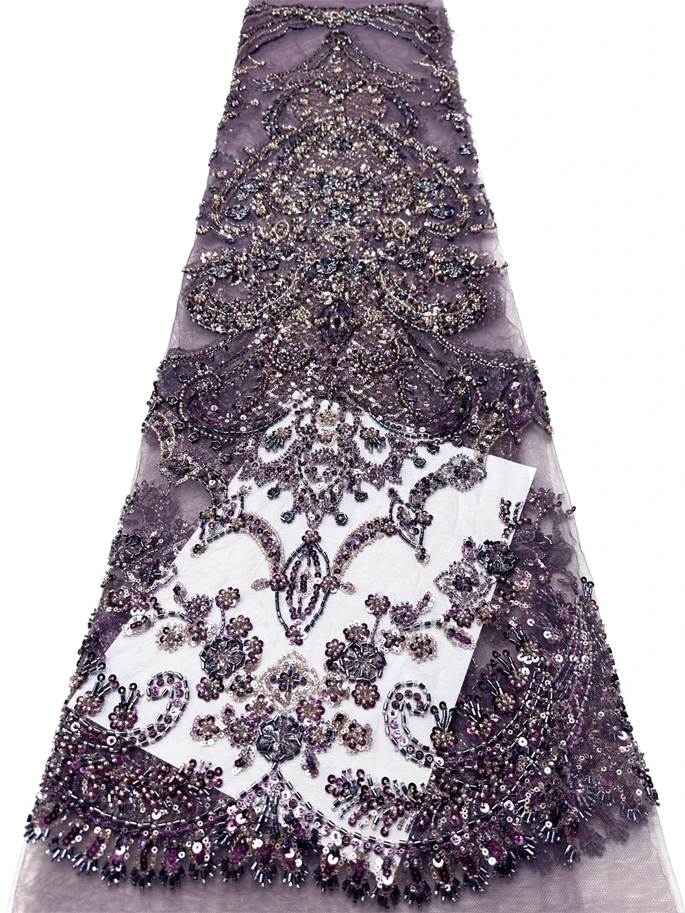 

Elegant Party Luxury Party Gown African Handcrafted Heavy Beaded Sequins Lace Fabric Luxury French Tulle Lace Dress Fabric Sew