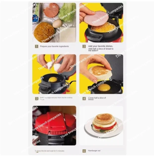 Multifunctional Burger Maker Sandwich Bread Maker Household Fried Waffles Breakfast Spit Driver