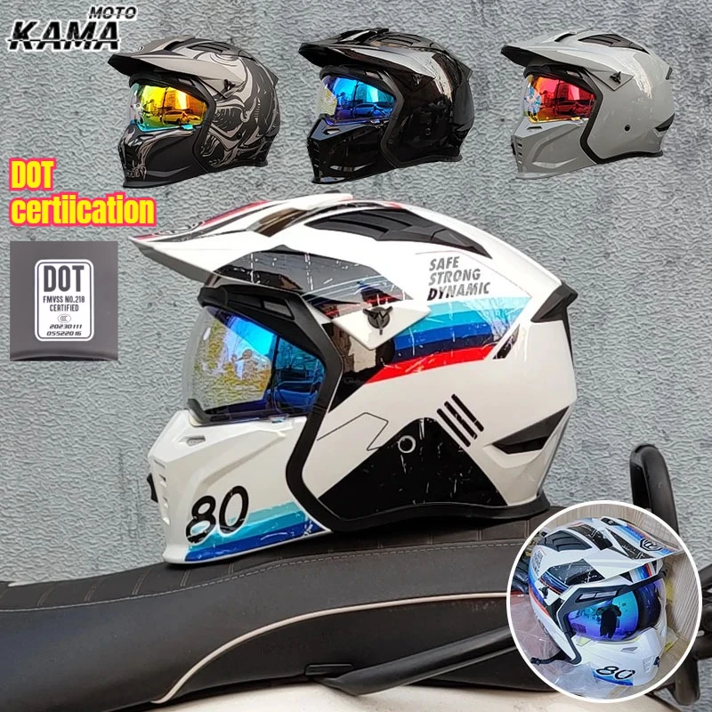 

Для ORZ Ретро мотоциклетный шлем, мужской и женский мотоциклетный комбинированный полный шлем, полушлем, универсальный сезонный шлем