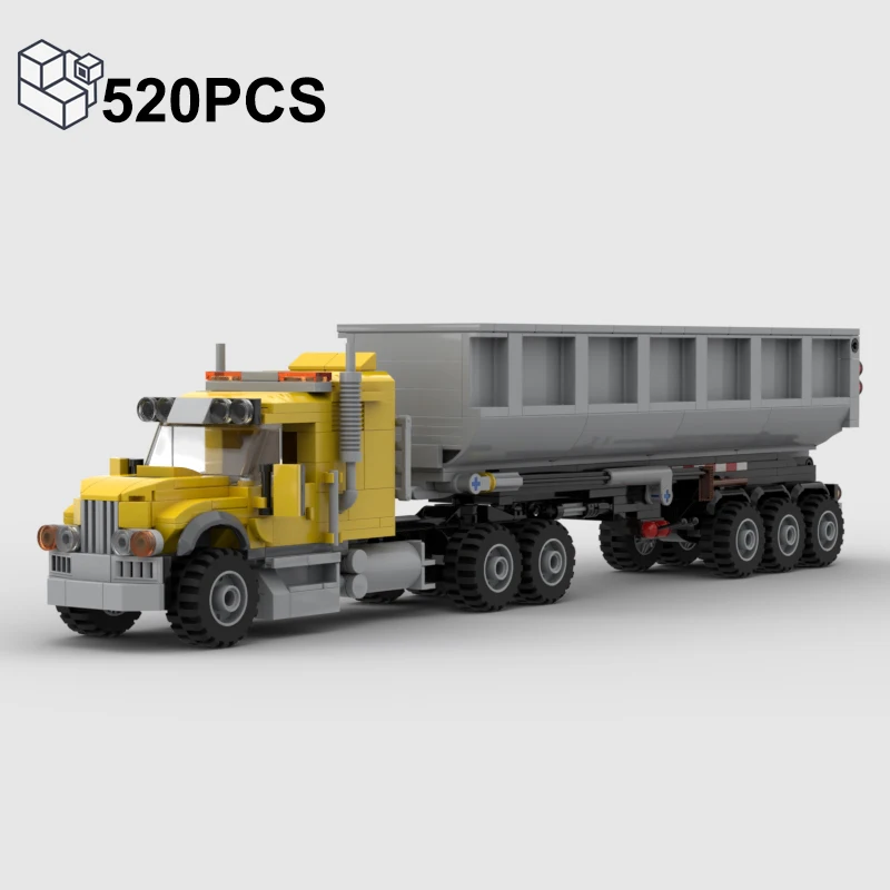 MOC 520PCS Dump Truck Pick-up Trailer Building Blocks Heavytruck Goods Van Vehicle Model Bricks Puzzles Toys Gifts For Kids Boys