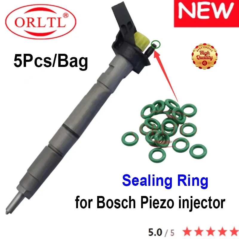 5 Peças Anel de Vedação O-Ring para Bico Injetor de Combustível, Anel de Vedação da Junta do Tubo de Retorno de Óleo para Injetor Diesel Piezo 0445 115 116 117