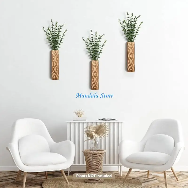 

U2JC Natural Bohemia Wall Vases Dried Flower Holder Enhancing Home Decoration