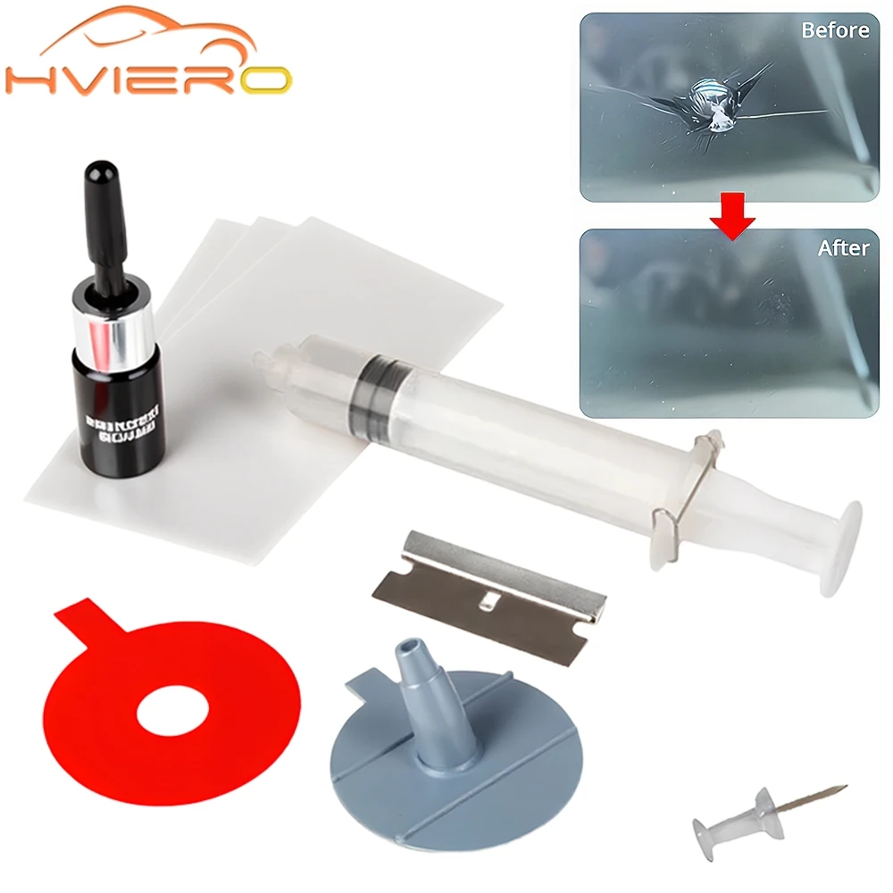 Car Windshield Repair Resin Kit Tools Windscreen Break Scratch Restoration Protective Stickers Glass Cleaner Care No Trace Wash