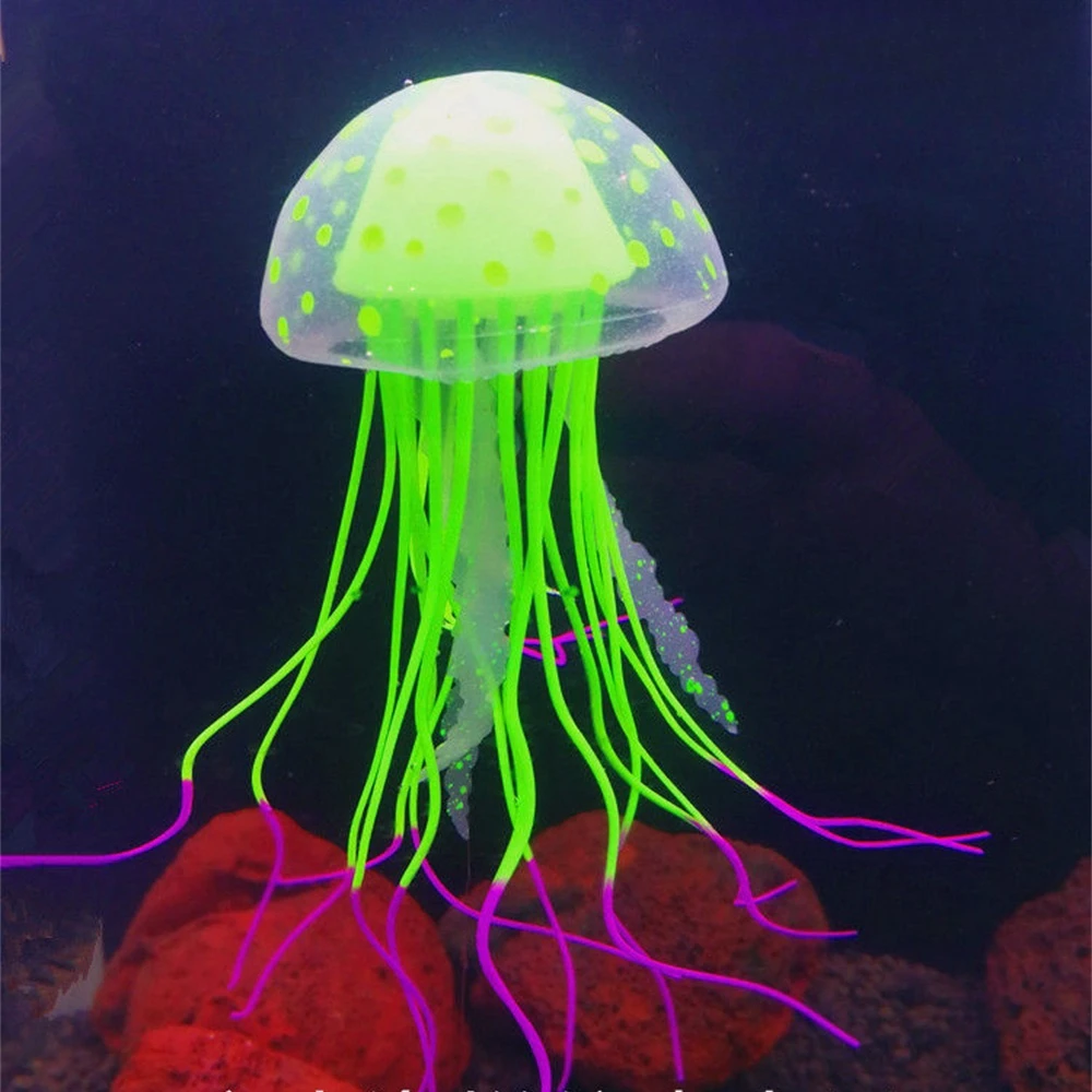 Colorful Artificial Jellyfish Glowing Aquarium Simulation Ornaments Fish Tank Live Luminous Decor Aquatic Landscape Pet Supplies