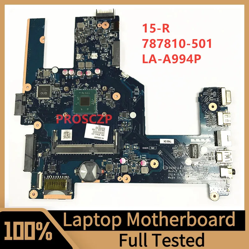 

787810-001 787810-501 787810-601 For HP Pavilion 15-R Laptop Motherboard ZSO50 LA-A994P With SR1YJ N2840 CPU 100%Fully Tested OK