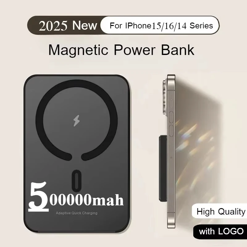 

500000mah Magnetic Power Bank For IPhone Magsafe External Battery Portable Wireless Charger Original Powerbank Spare Battery