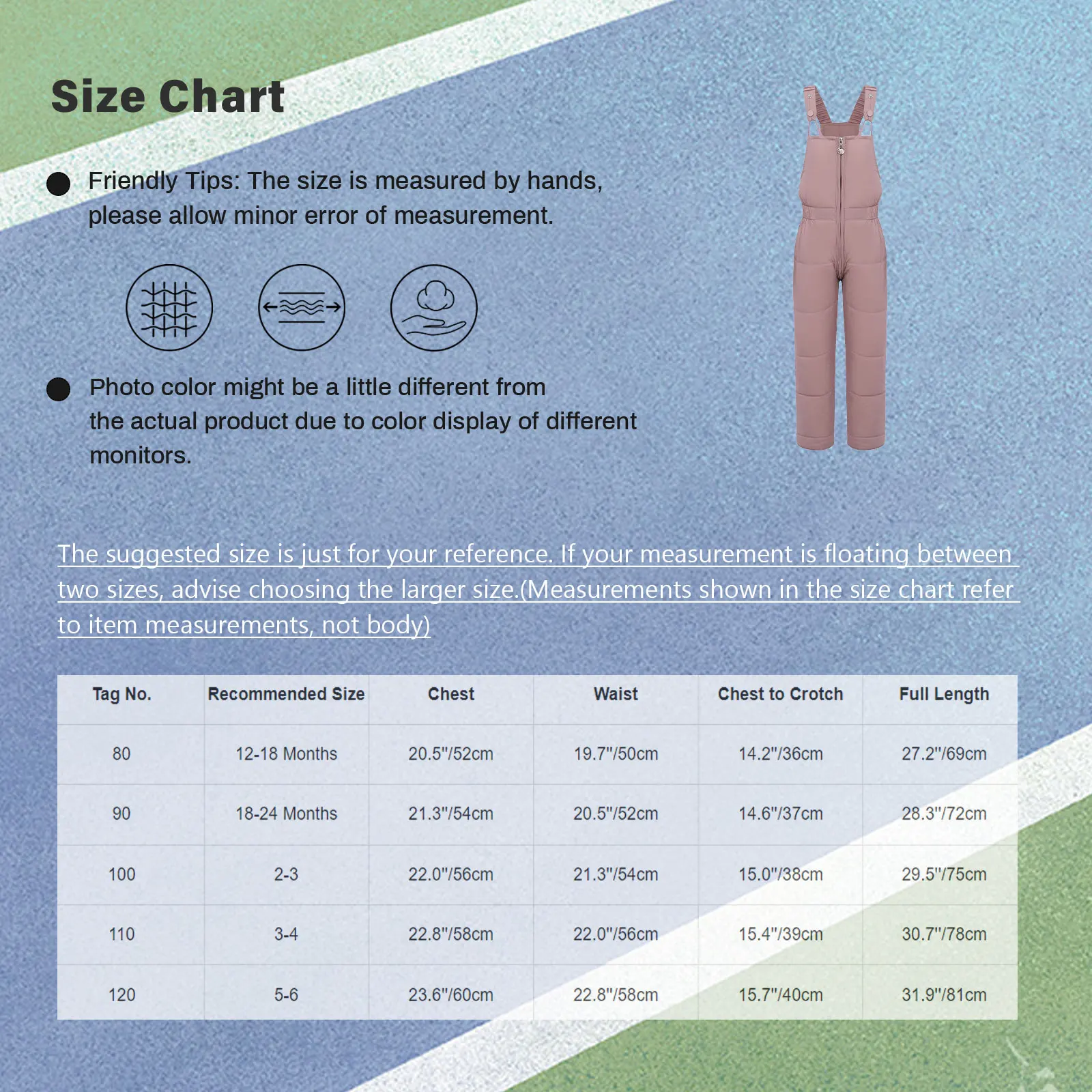 بدلة قفز للأطفال الصغار والبنات والأولاد على شكل ثلج وأشرطة كتف مرنة وسحاب مبطن للتزلج بدلة شتوية رياضية خارجية للثلج