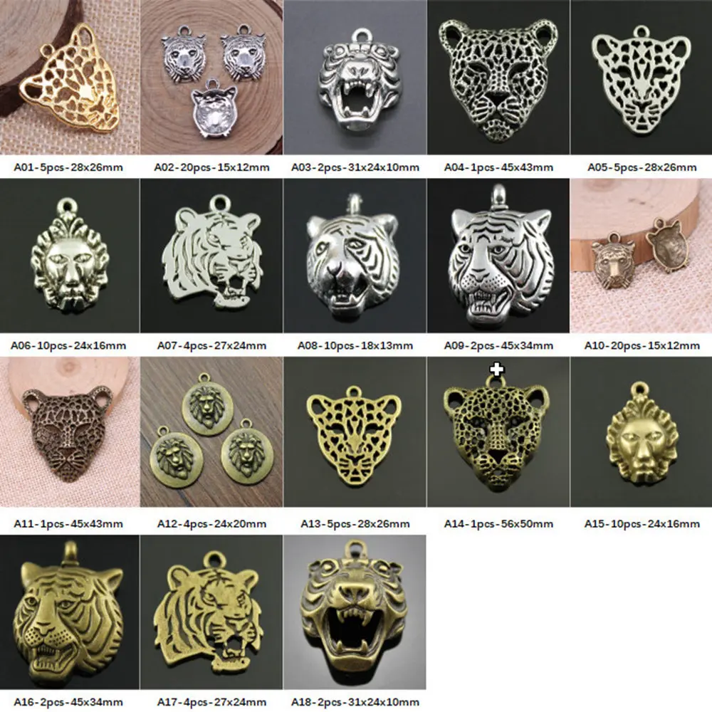 New Arrival Tiger Lion Head Charms For Jewelry Making Gifts For Women