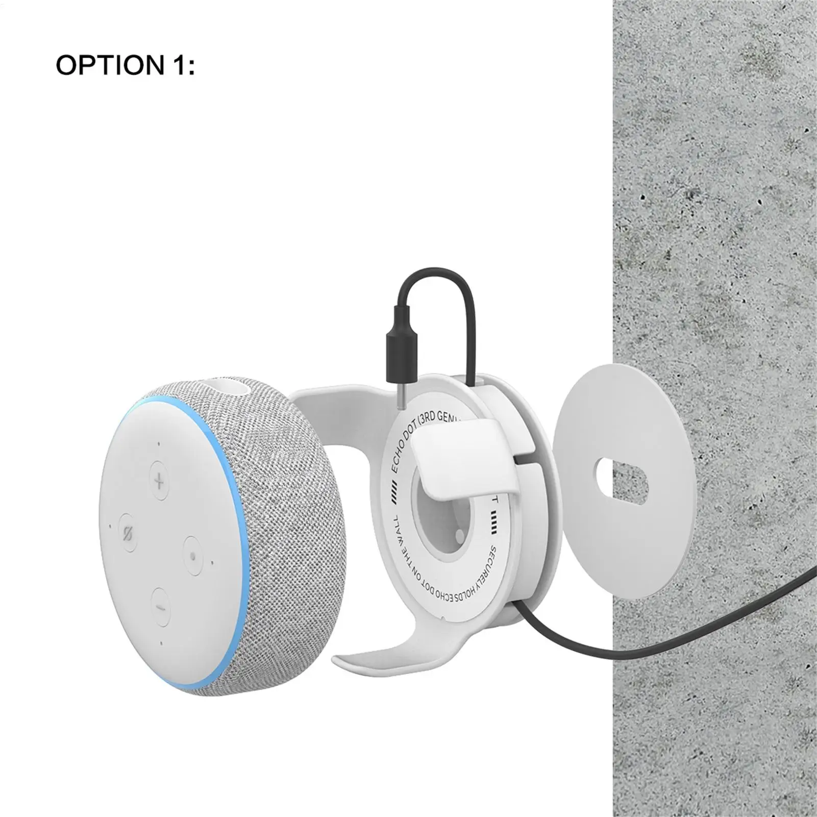 ForEcho Dots Suporte de montagem em parede Suporte de gerenciamento de cabo para Alexa Echo Dot3rd Gen Wireless bluetoothheadset Alto falante Suporte de parede