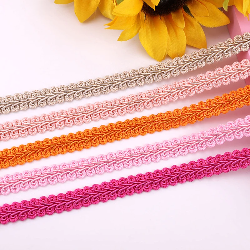 

10/30/50/100Yards Color Polyester Braided Lace DIY Craft Sewing Decorate Item Fabric Curve Lace Trim Wholesale Clothing Supplies