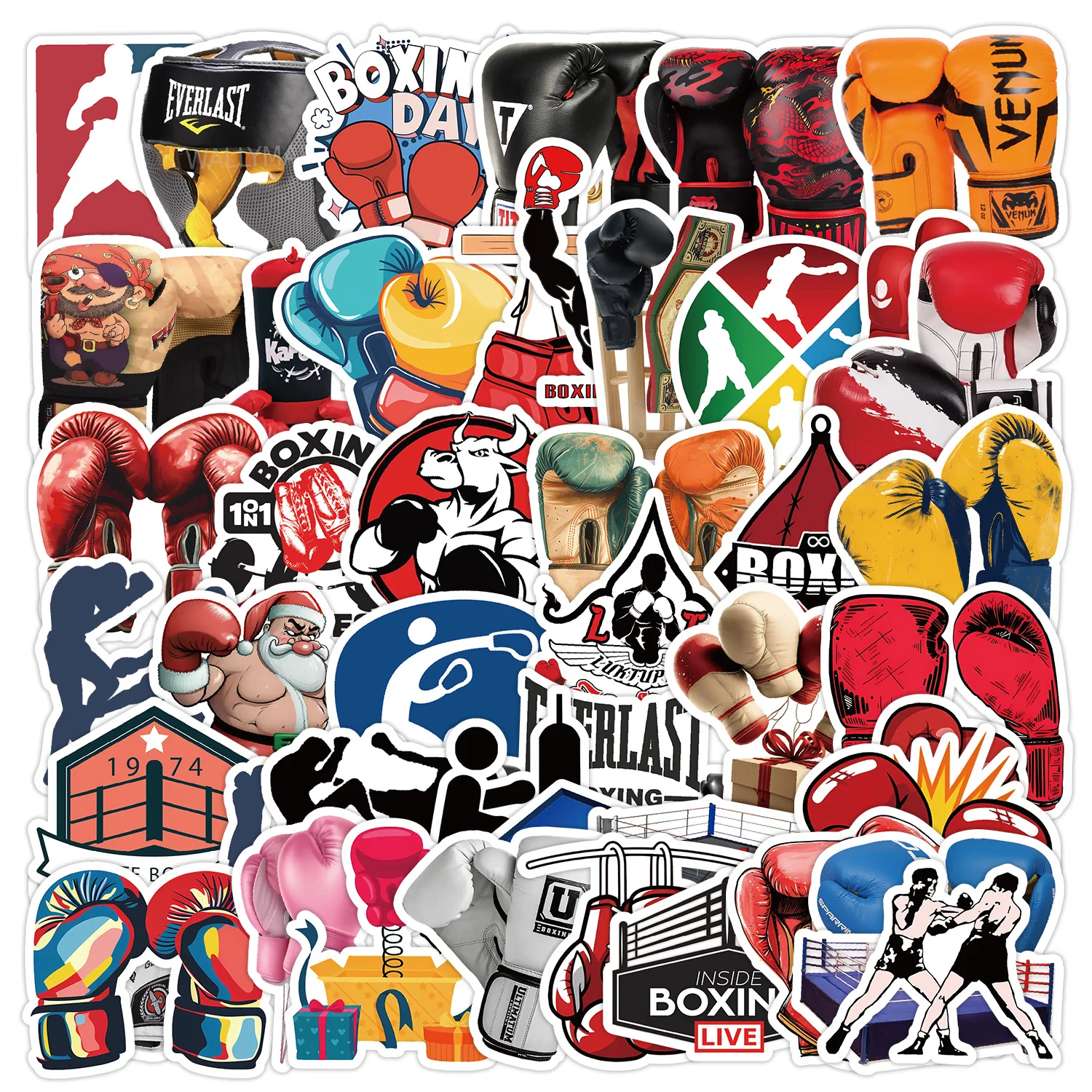 10/30/50PCS Boxing Cartoon Stickers Cool Sports Sticker Graffiti Decoration Fridge Luggage Laptop Phone Guitar Bike Decals Toy