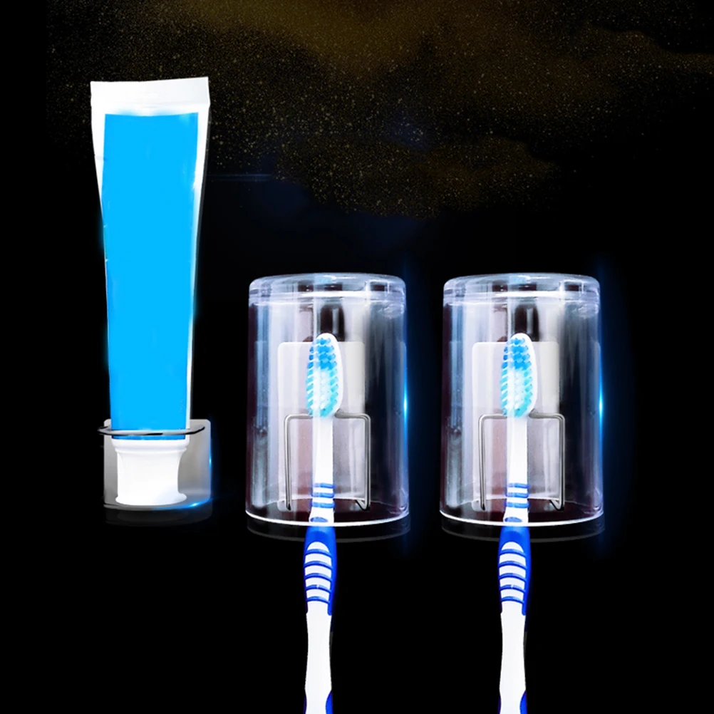 

2pcs 304 Stainless Steel Wall Mounted Toothbrush Holder Rack for Bathroom Toothpaste ganizer Space Saving Stand Drainage