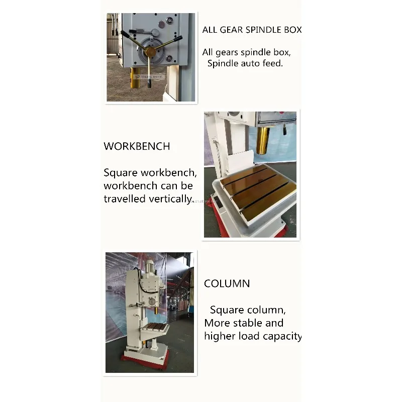 High Quality Z5125 Vertical Pillar Drilling Machine 25mm Diameter With Guaranteed Motor And Engine Core Components