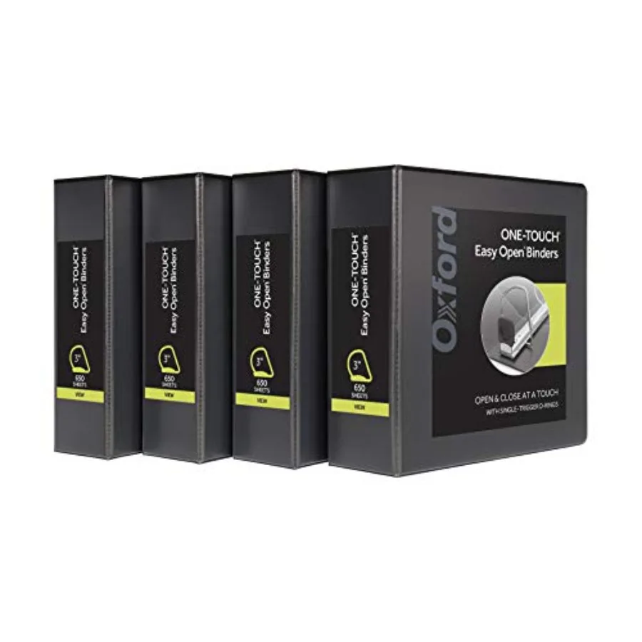 

Кольца-заглушки для документов Rg Bders для школы и офиса, с легким открыванием одним нажатием, с D-образными кольцами, двусторонние, Xtralife, нелипкие, без ПВХ, черные