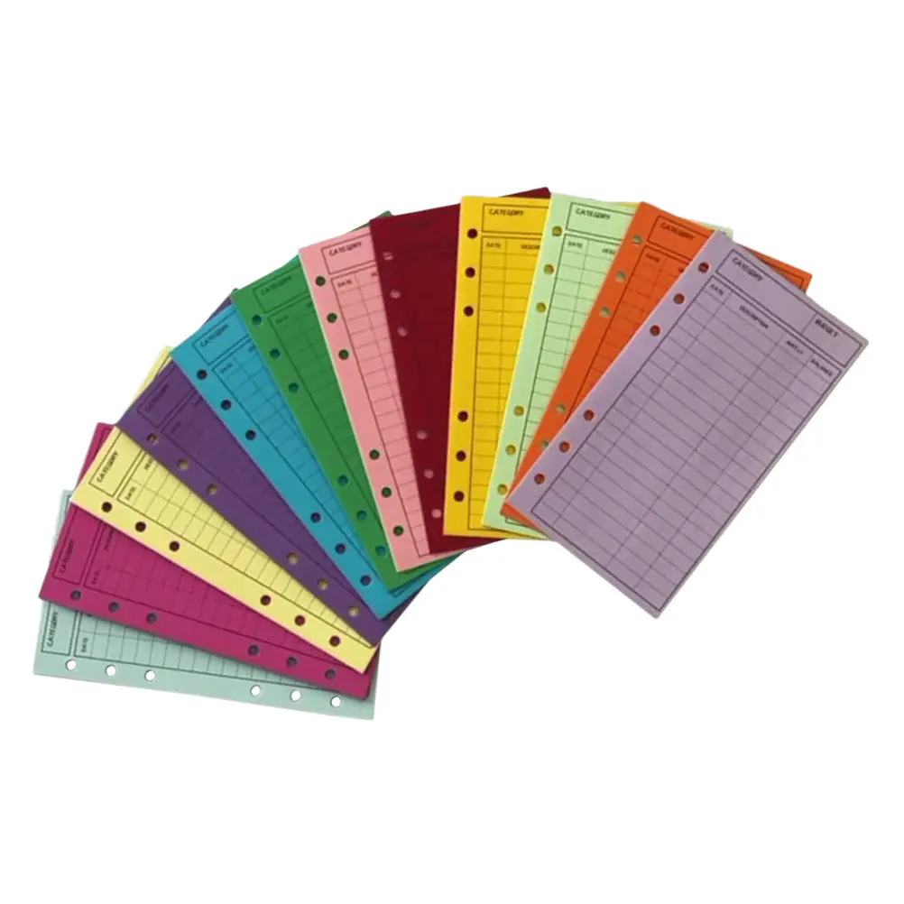 

12pcs Colorful Card Stock Envelopes Set Budget Sheets Cash Tracking Organizer Portable Finance Planner For Home Office School