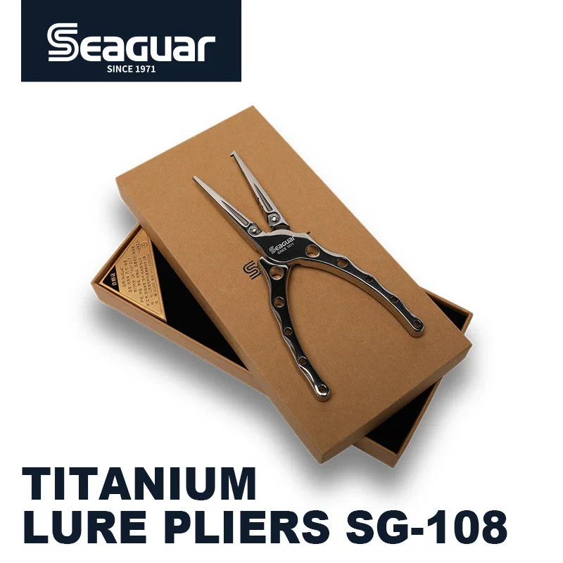 seaguar alicate de titanio fishing lure anti ferrugem tesoura pe multifuncional tesoura line sg108 115g novo 2023 01