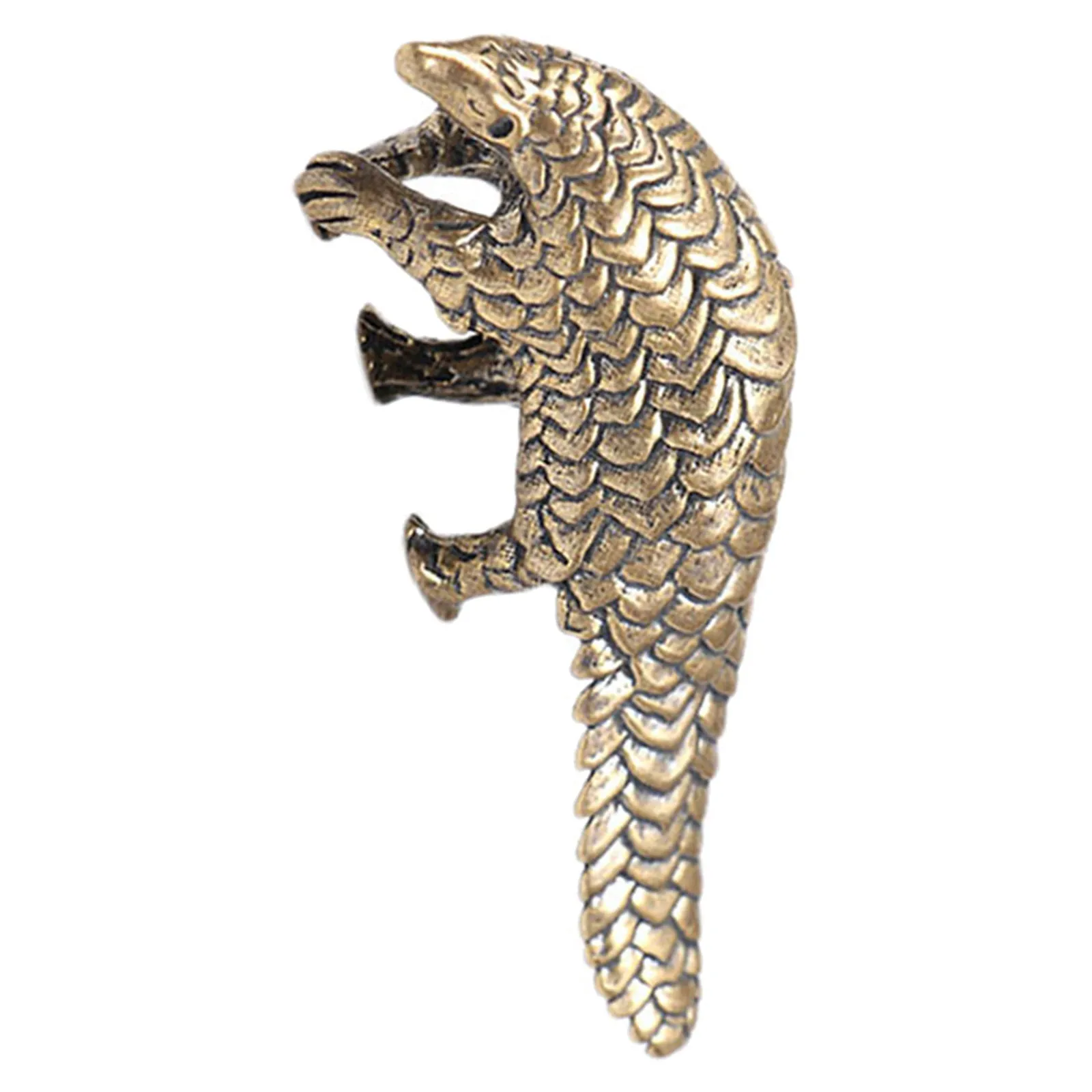 1Pcs Fine Workmanship Brass Pangolin Decor Retro Desktop Ornament for Office Home Tabletop Brass Adorn Compact Stable Design