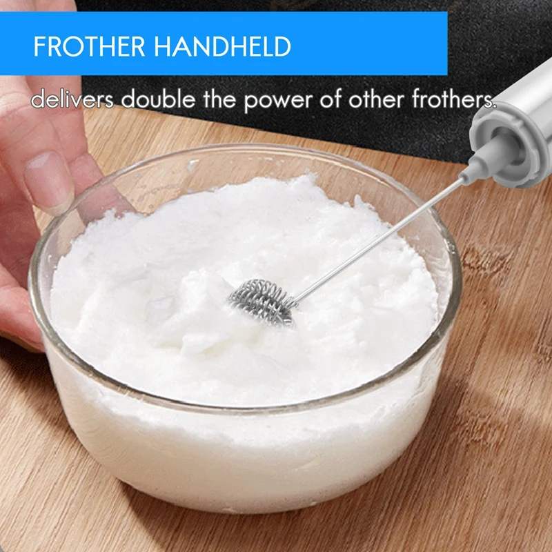 Milk Frother Handheld Three-Layer of Whisk- Battery Operated Electric Foam Maker for Coffee, Latte, Hot Chocolate