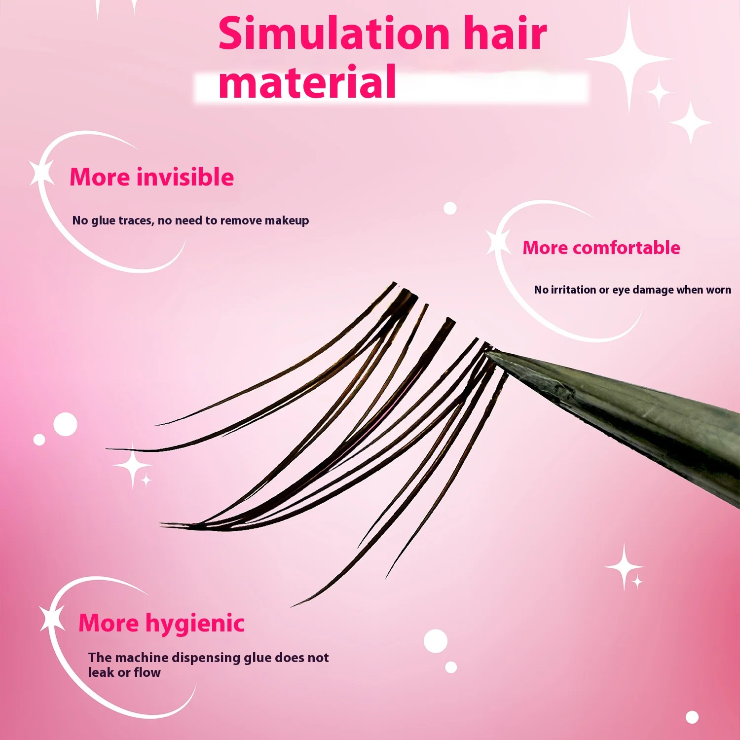 Ciglia finte inferiori alate Manga Anime senza colla, Lahses soffici marrone nero, ciglia inferiori 3D dall'aspetto naturale facile da rimuovere