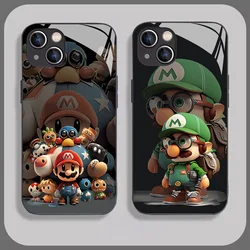 Hot Game M-Marios Phone Case For iPhone 16 15 14 13 12 Mini 11 Pro XS Max XR X SE 2022 8 7 Plus Glass Silicone Frame Back Cover